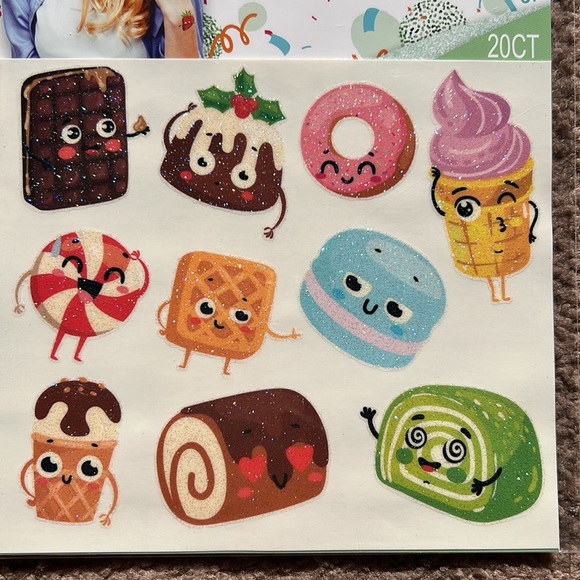 20 Savvi Skin Sugar Glitter Tattoos Candy Donut Waffle Ice Cream Cone Strawberry - Picture 5 of 5